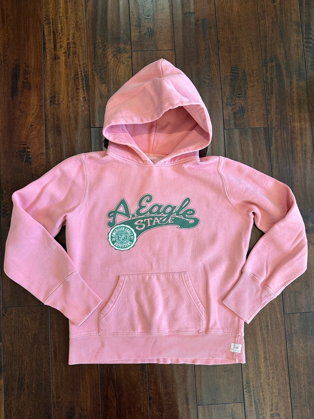Vintage American Eagle Outfitters Pink & Green Hoodie Sz Medium